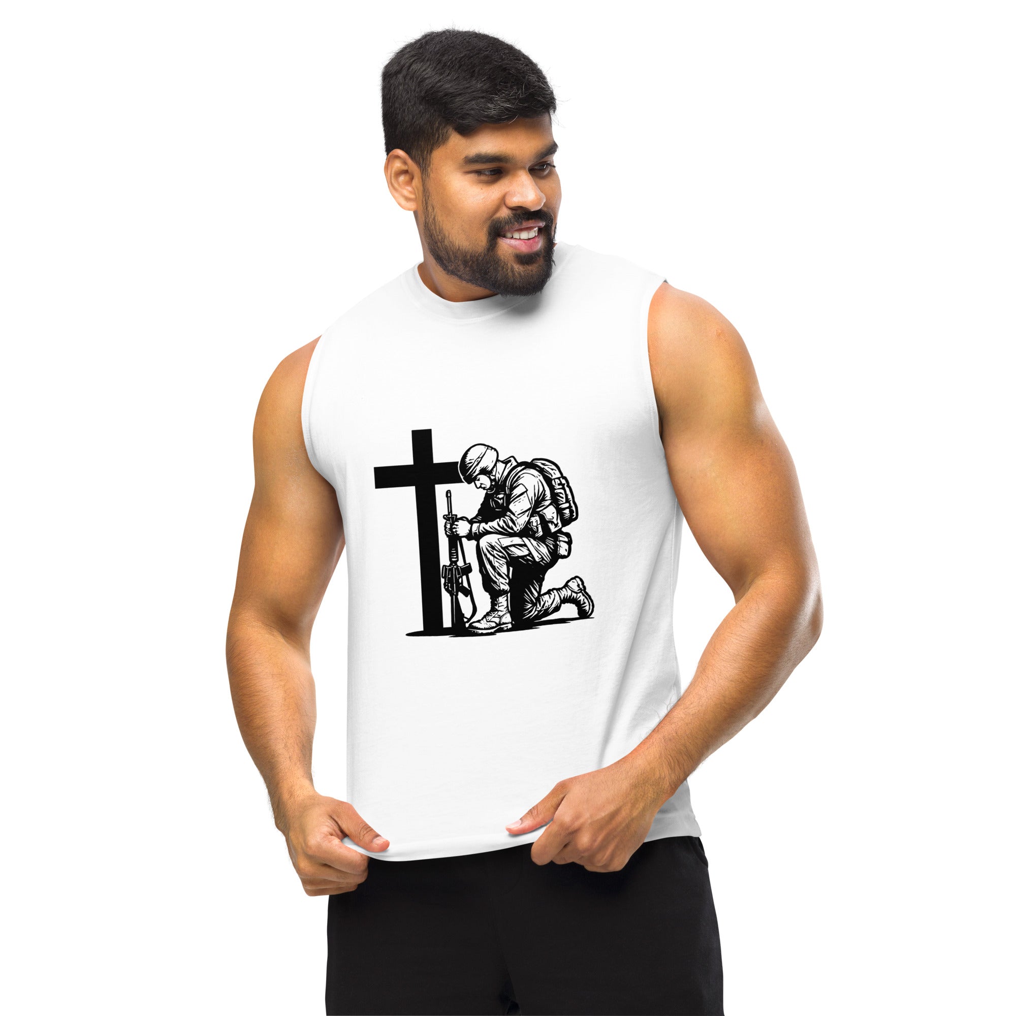 Kneel Then Conquer Muscle Tee
